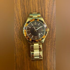 Michael Kors Gold and Tortoise Watch